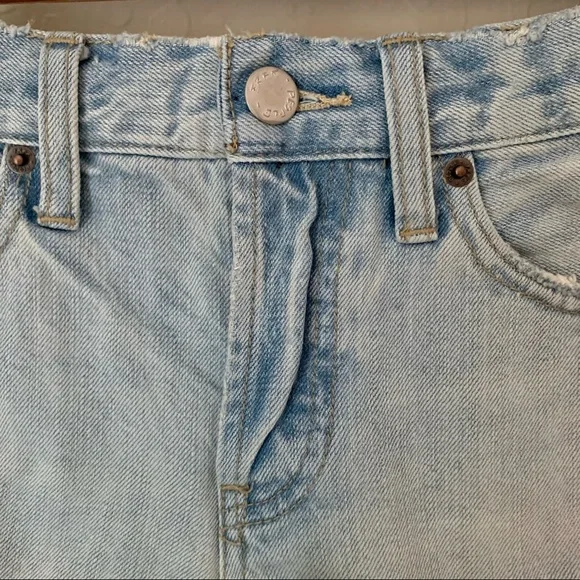 FREE PEOPLE We The Free Daisy Chain Denim Lace Shorts Distressed Boho Size 24 - Picture 10 of 14